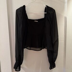Abercrombie & Fitch Black Sheer Blouse